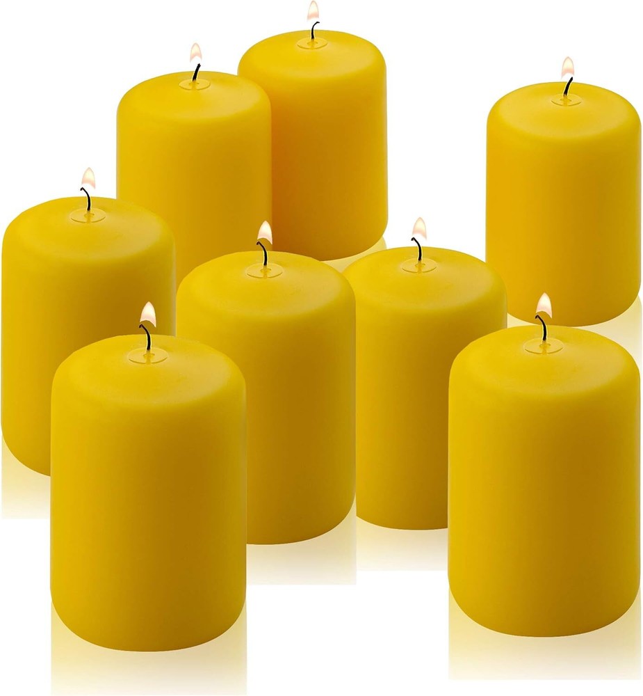 Citronella Pillar Candle - Set of 8 Citronella Candles - 3 Inch Tall, 2 Inch Thi