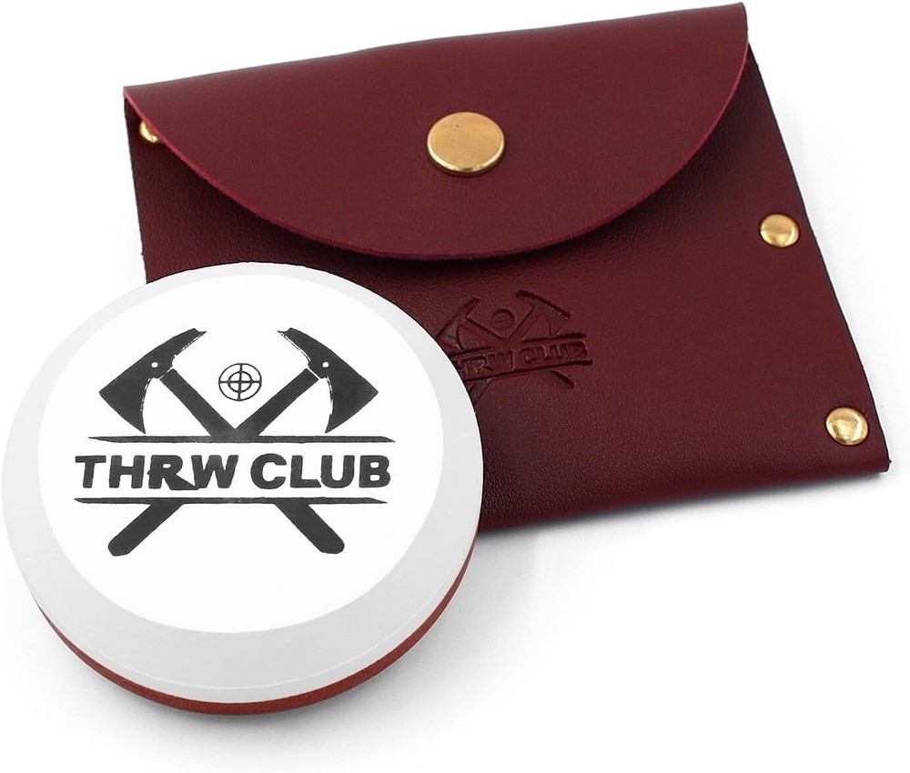 Dual Grit Axe Sharpener Puck 400/1000 Grit with Sheath