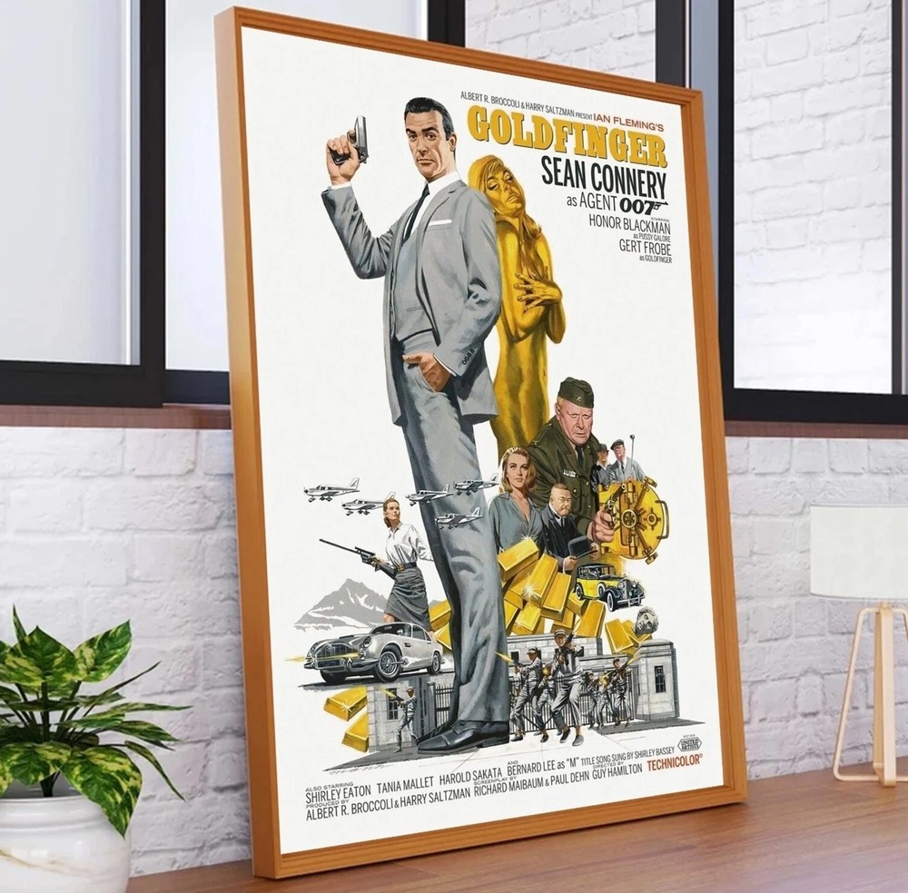Goldfinger Movie Poster, James 007, Sean Connery Poster