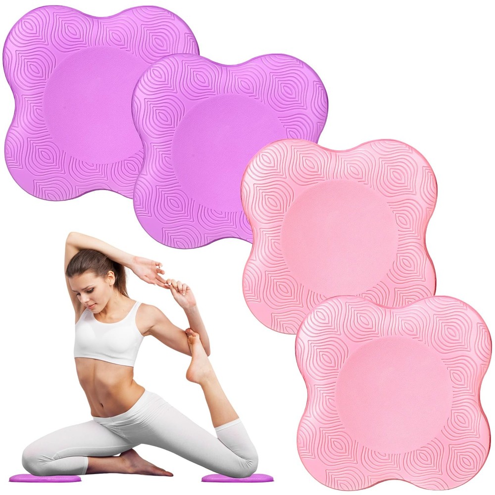Yoga Knee Pads Set of 4 for Knees and Elbows Fitness and Meditation Support