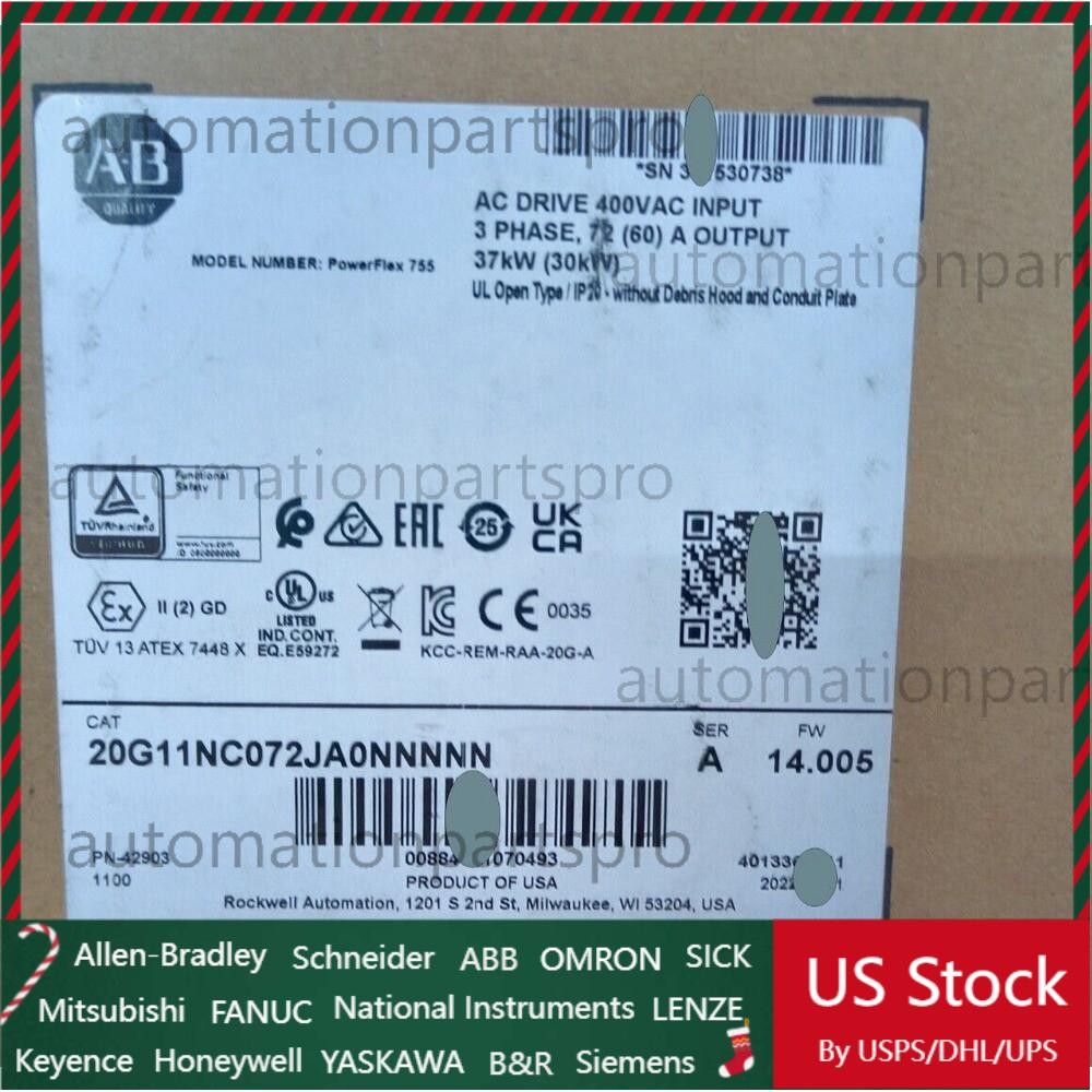 Sealed Allen Bradley 20G11NC072JA0NNNNN /A PowerFlex 755 AC Drive US Free Tax