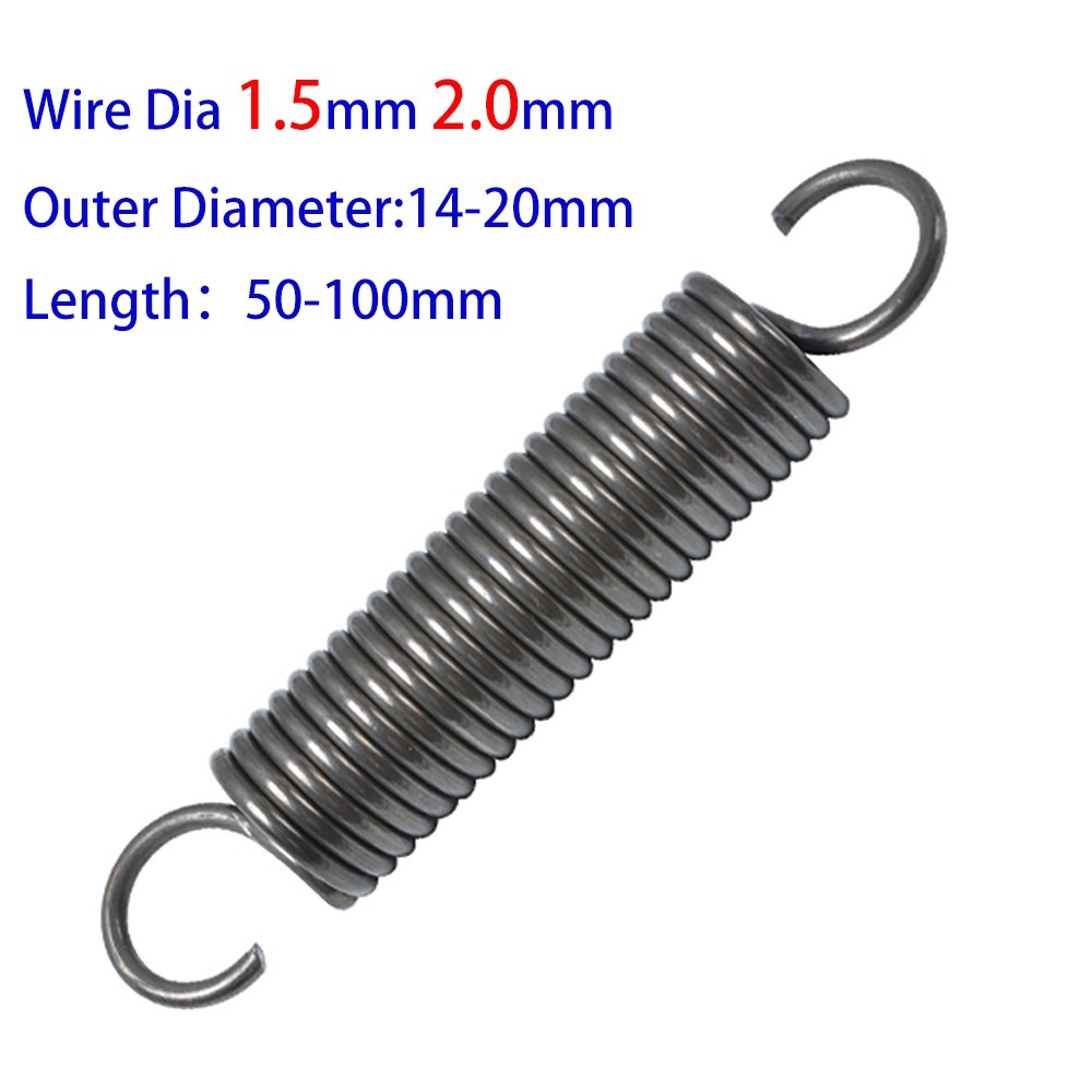1.5mm & 2.0mm Steel Tension Springs with Hooks for Expansion