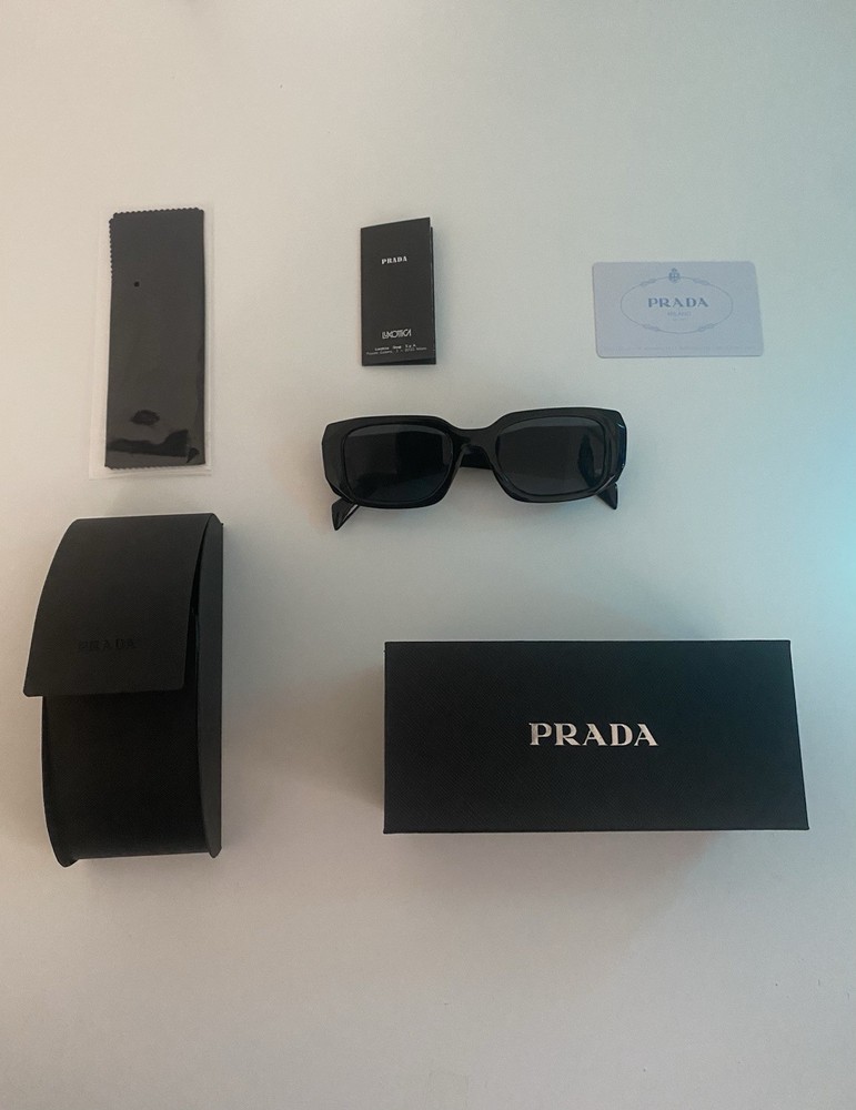 Prada PR17WS 1AB5S049 Women's Sunglasses 49 mm Black / Dark Grey Lens