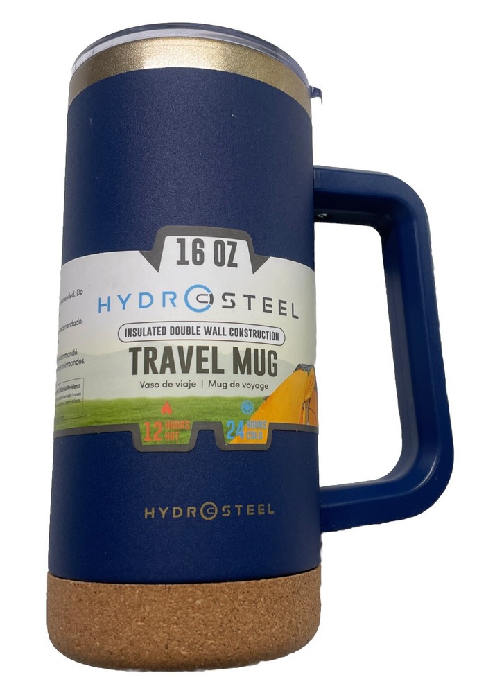 Hydrosteel 16oz Insulated Travel Mug With Sealed Topper New