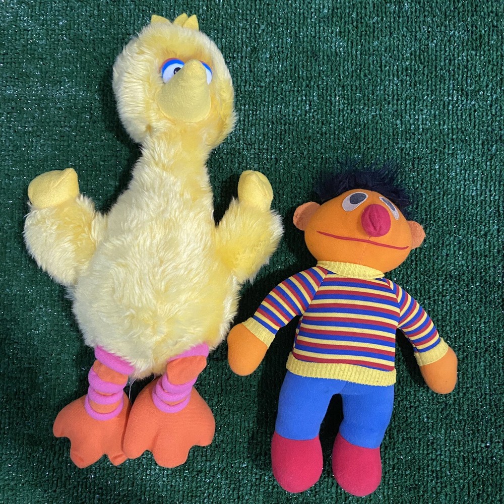 Sesame Street VTG Ernie(1984), Big Bird(2003) Plush