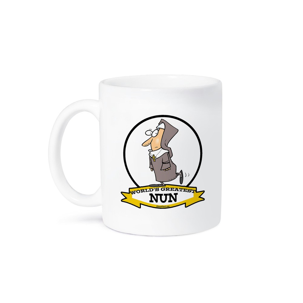 3dRose Worlds Greatest Nun Cartoon Coffee Mug 11 oz