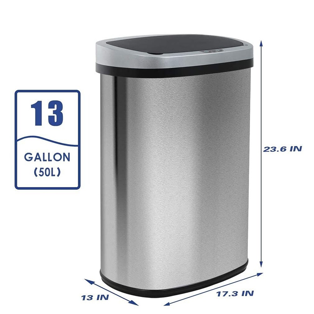 Kitchen 13 Gallon Automatic Garbage Can Trash Can with Lid
