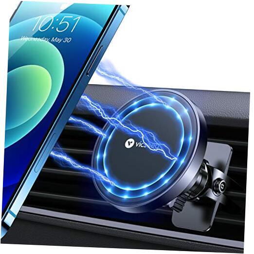 Upgraded MagSafe Car Mount with Strongest Magnetic Phone Holder in Black