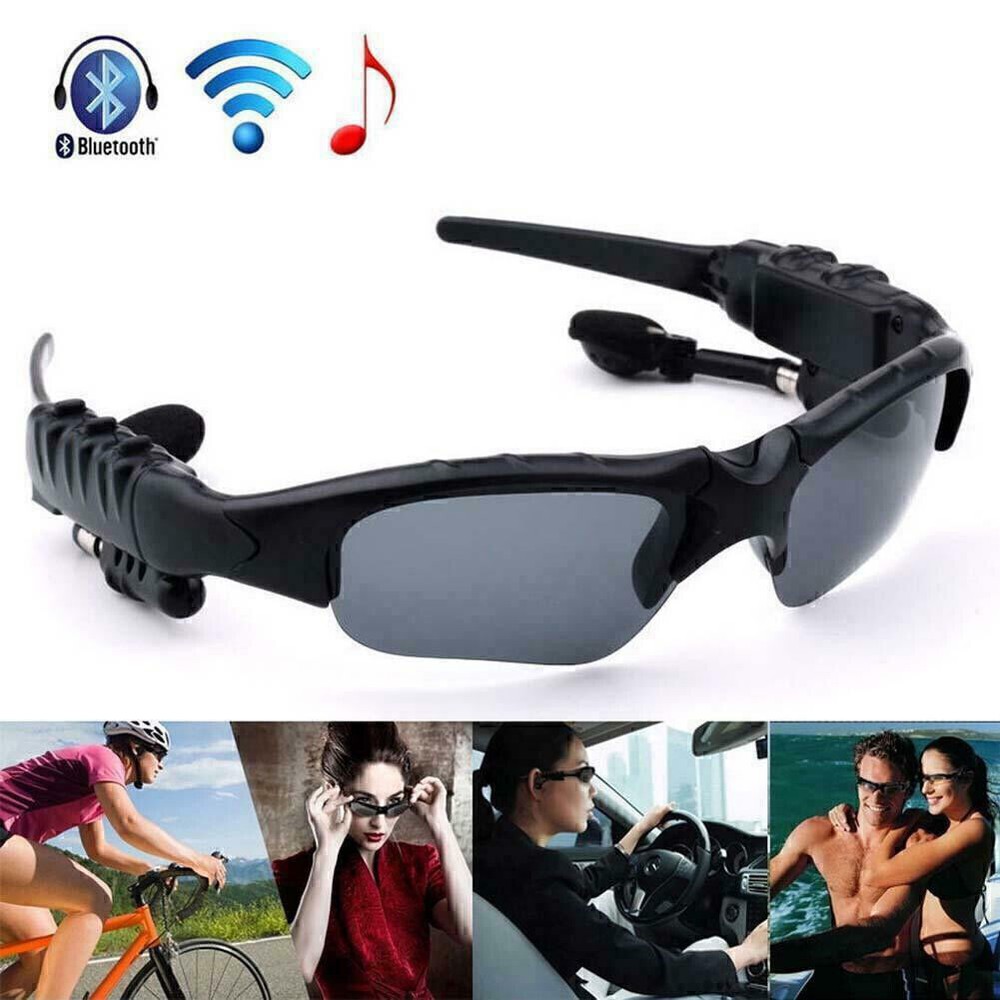 Wireless Bluetooth UV Sunglasses with Built-in Headphones and Mic for Stereo Music  