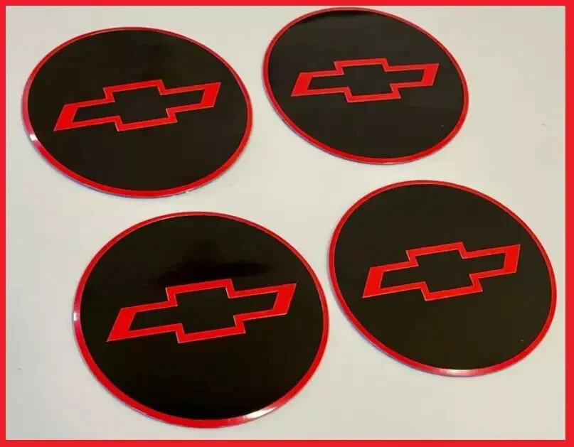 Emblem Badge RALLY WHEEL CENTER HUB CAPS 65mm  RED/BLACK C-1500 Truck 90-96