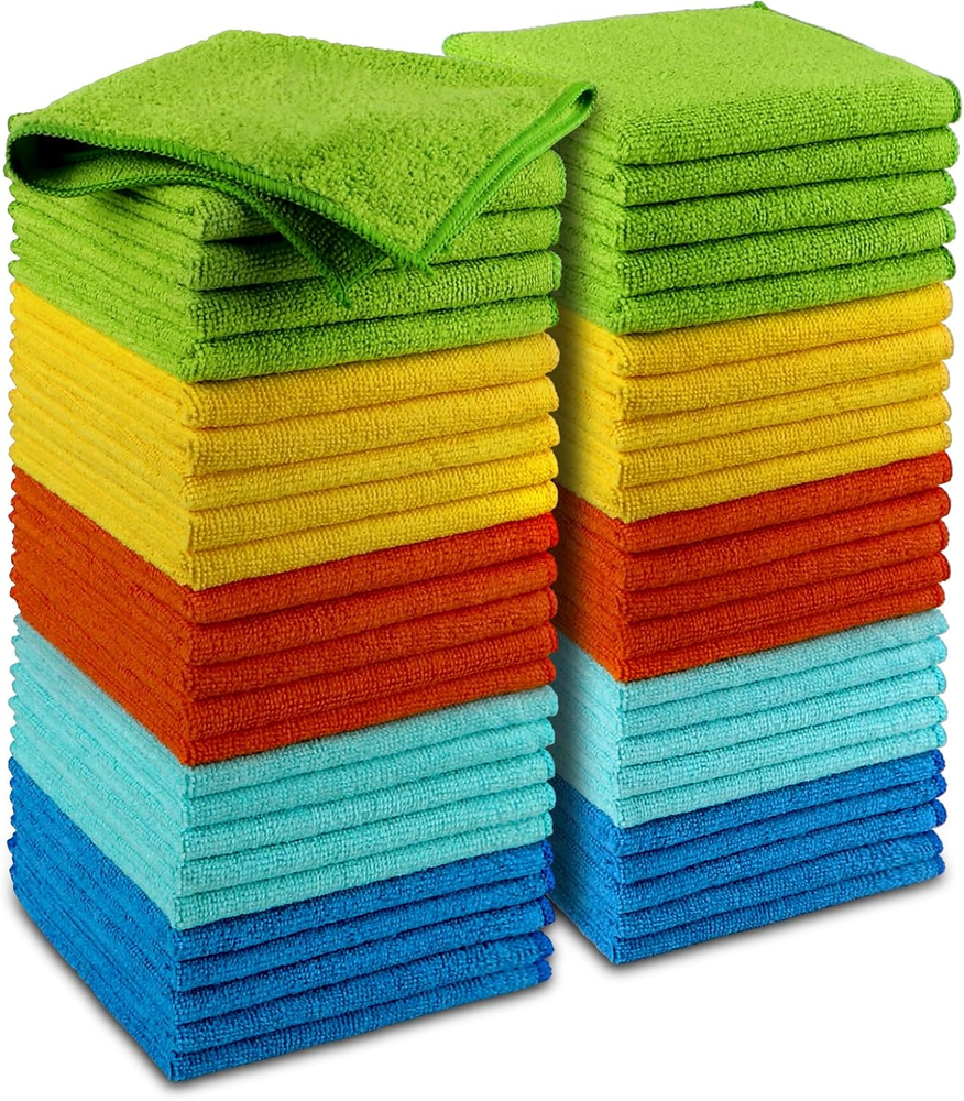 50PK Premium Microfiber Cleaning Cloths for Cars & Detailing