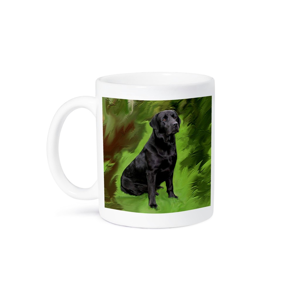 3D Rose Black Labrador Retriever Coffee Mug
