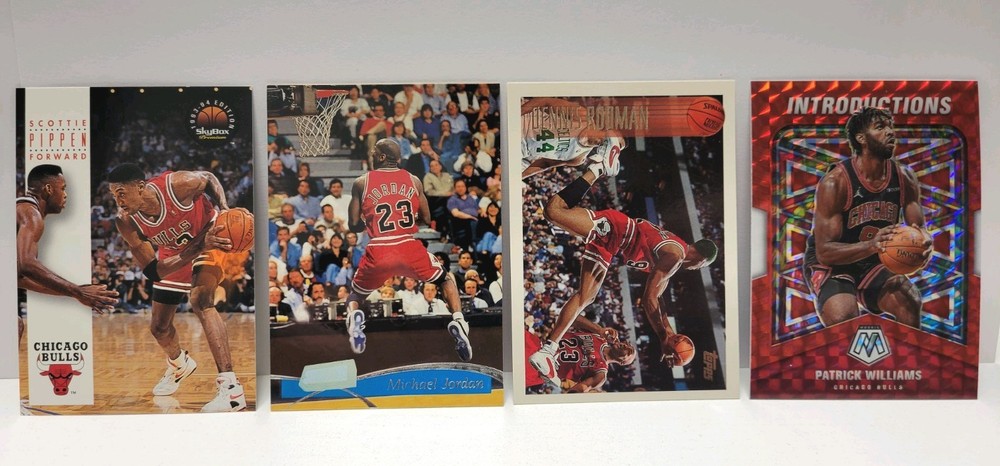 Chicago Bulls Legends and Modern - 4 Card Lot (Michael Jordan, Pippen, Rodman)