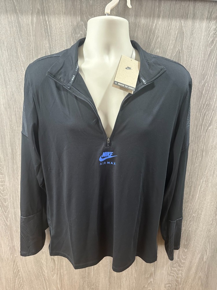 Nike Sportswear Men’s XXL Black Air Max Half Zip Printed Shirt $85 NWT