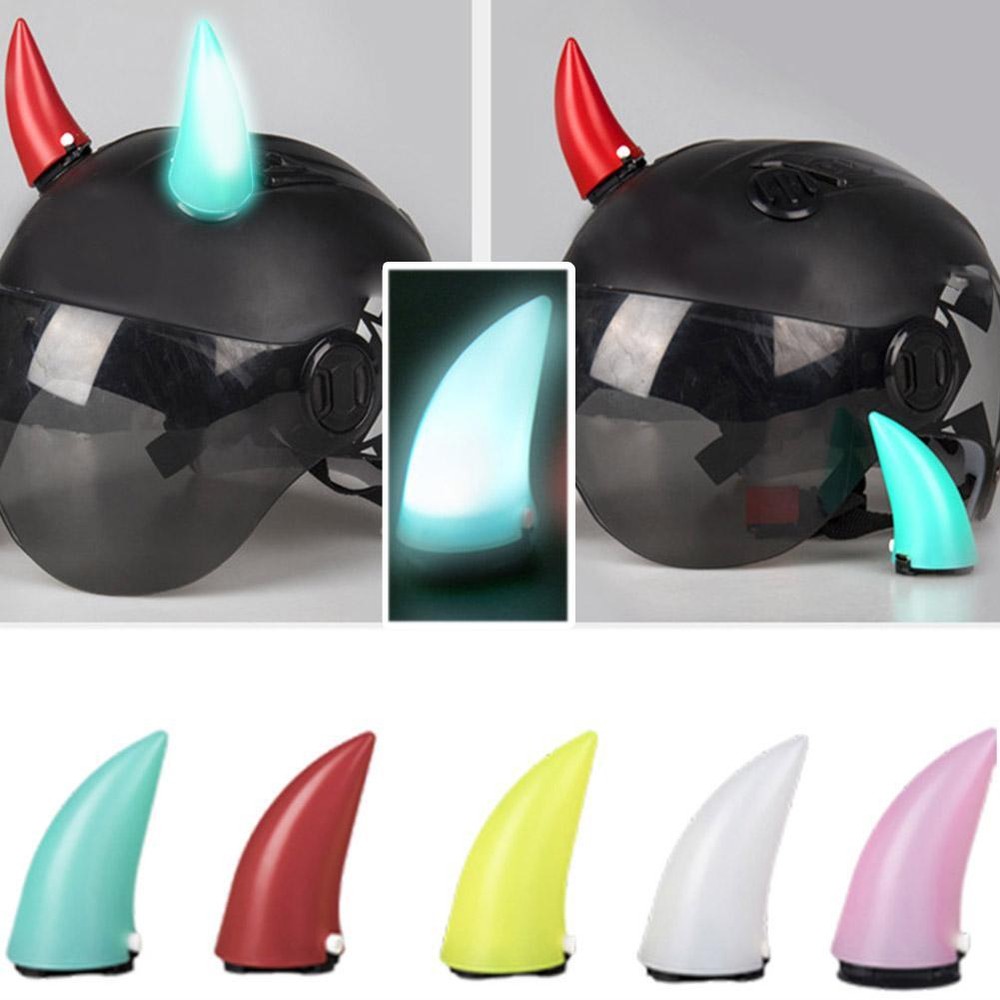 Luminous Little Bull Horn Car Helmet Decoration Devil Horn Helmet Universal`
