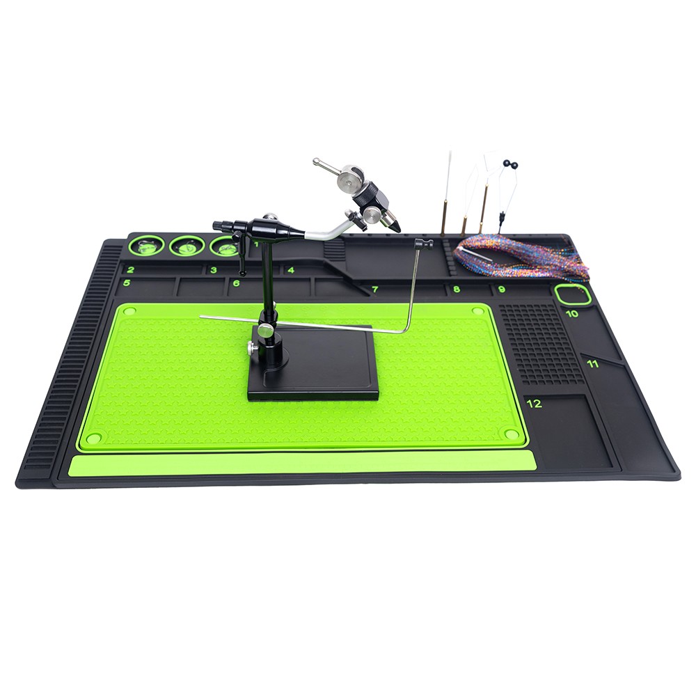 Fly Tying Mat Magnetic Workspace, Tool Organizer Station, Storage Desk Accessory