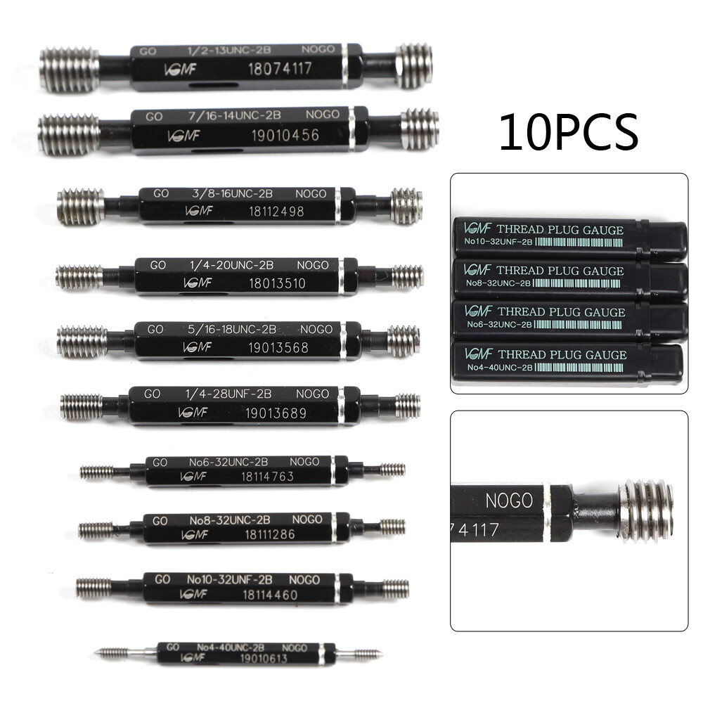 High Precision Double End Thread Plug Gauge 10 Pc Go & No Go H28 SKD11