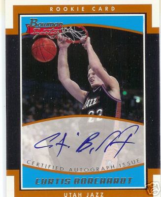2002 Bowman Rookie Autograph   Curtis Borchardt    Jazz