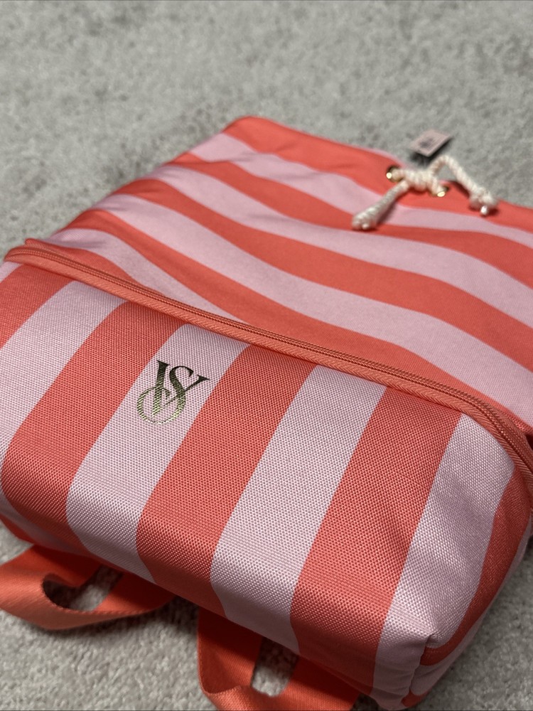 Victoria's Secret Pink Coral Insulated Cooler Backpack New With Tags