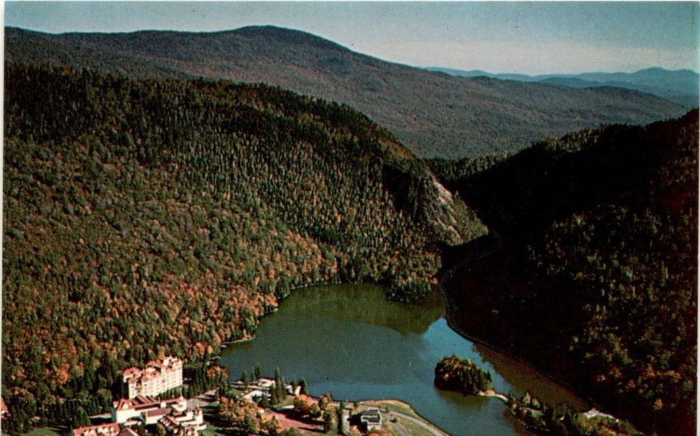 Dixville Notch, New Hampshire, Balsams resort, Lake Gloriette, Postcard
