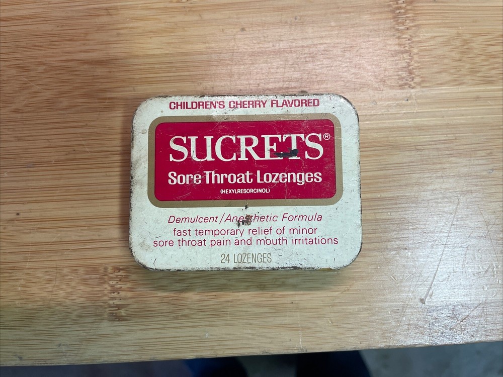 Vintage Sucrets Tin for Children Made in USA Beecham Products Empty 1970’s #GG