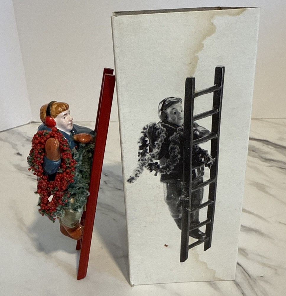 Dept 56 Snow Village Man on Ladder Hanging Garland Accessory 5116 w/Box