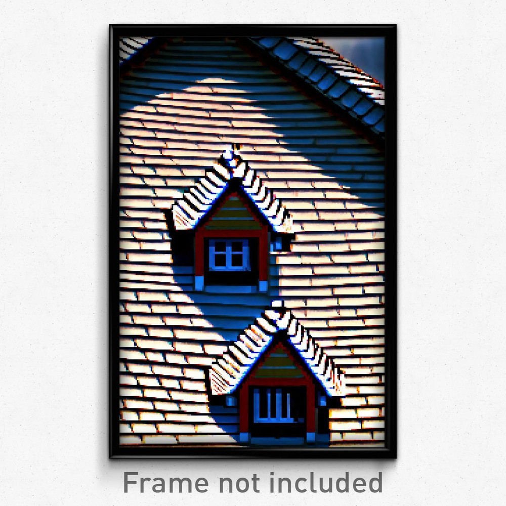 Pixel Art Poster - Humble Dormer (8 Bit Psychedelic Trippy Video Game Print)