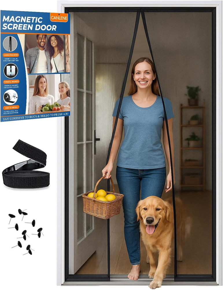 High-Density Magnetic Screen Door Mesh for Home Patio – Tear Resistant Durable Backdoor