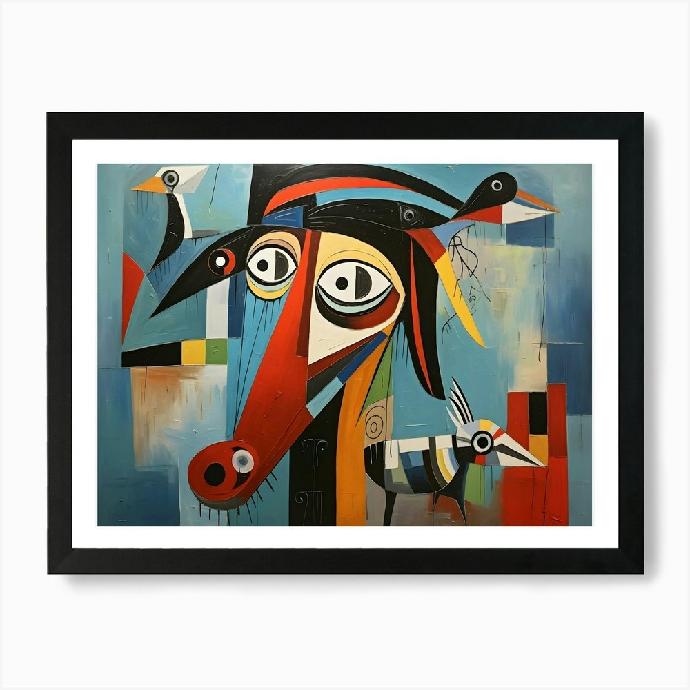 Modern Dog 6 Art Print Framed Wall Art Poster Canvas Print Picture