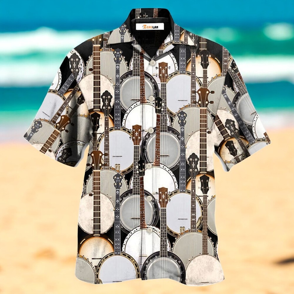 Stylish Banjo Love Music Design Hawaiian Shirt for a Tropical Vibe and Unique Fashion Statement