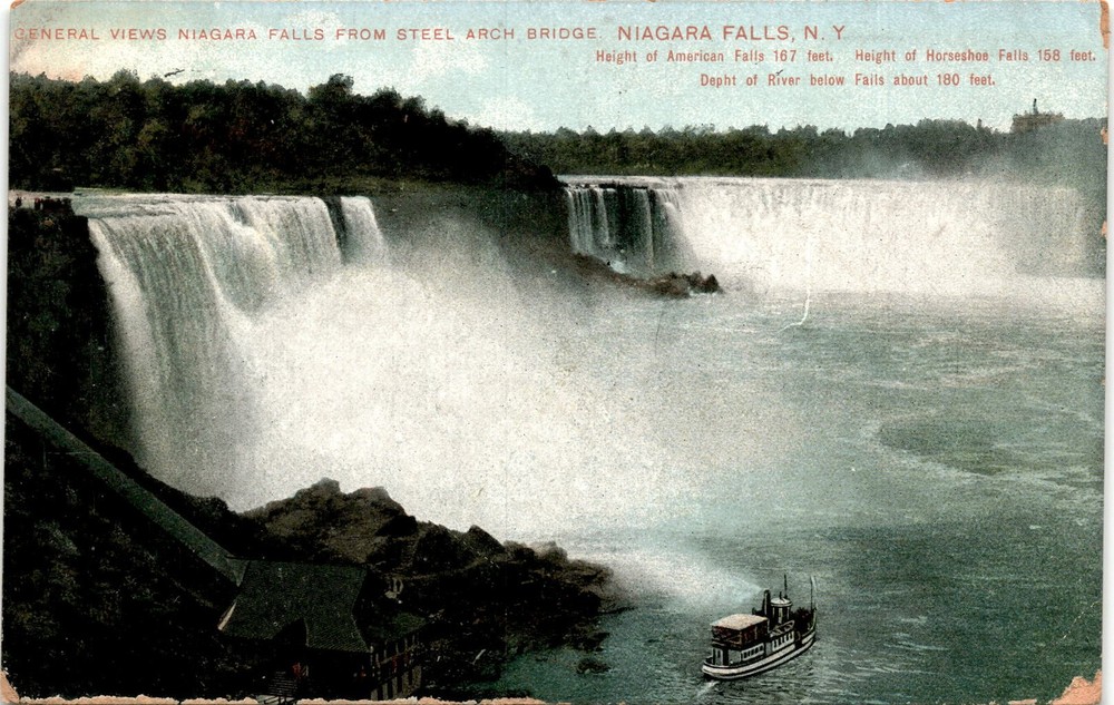 Niagara Falls, Steel Arch Bridge, Niagara Falls, N. Y, American Falls, Postcard