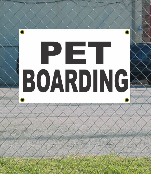 2x3 Pet Boarding Banner Sign Black & White Discount Size Free Shipping