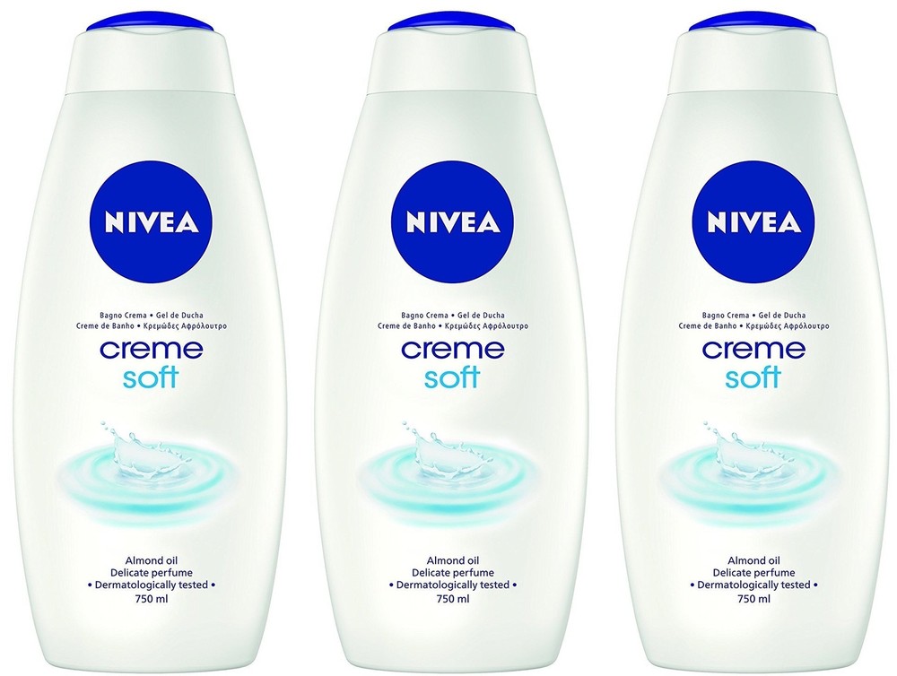 Nivea Creme Soft Almond Oil Body Wash Pack of 3 750mL Clearance Sale-image