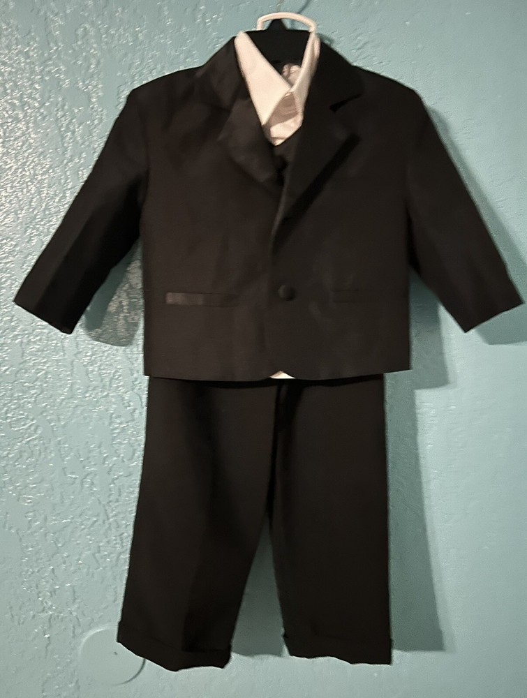 Wedding Suit Jacket Vest pants 4 Pcs Set Children Formal Tuxedo Host Dance Party