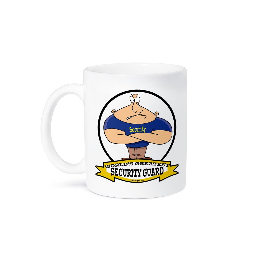 Funny Worlds Greatest Security Guard Job Cartoon Mug by 3dRose
