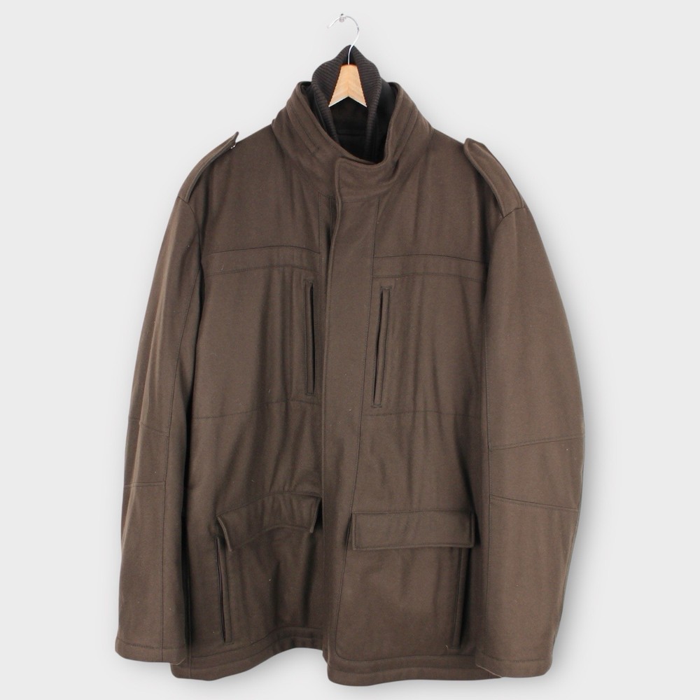 Saks Fifth Avenue Men’s 100% Cashmere Field Jacket Brown Size XXXL Made in Italy