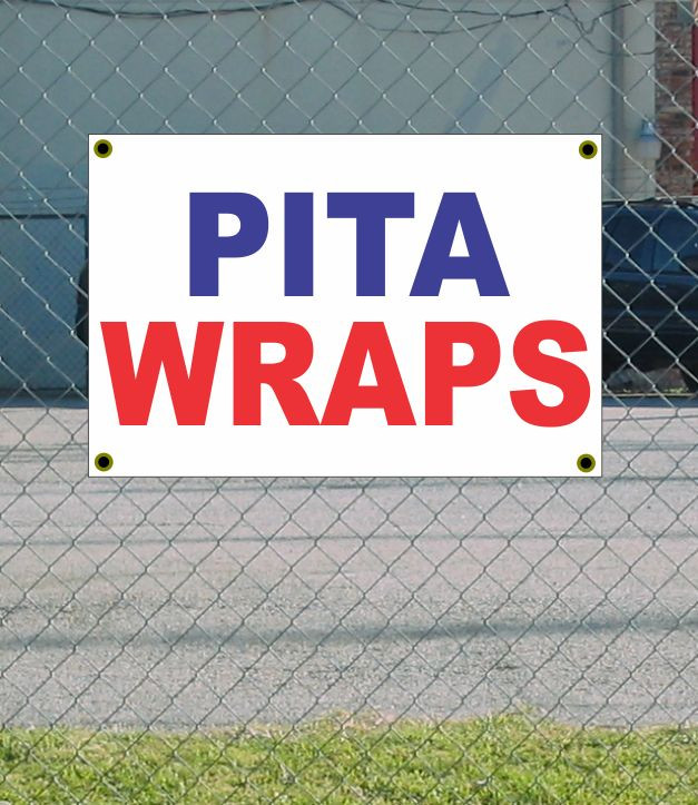 2x3 Patriotic Pita Wraps Red White Blue Banner Sign All New Discount Size & Price Limited Time Offer