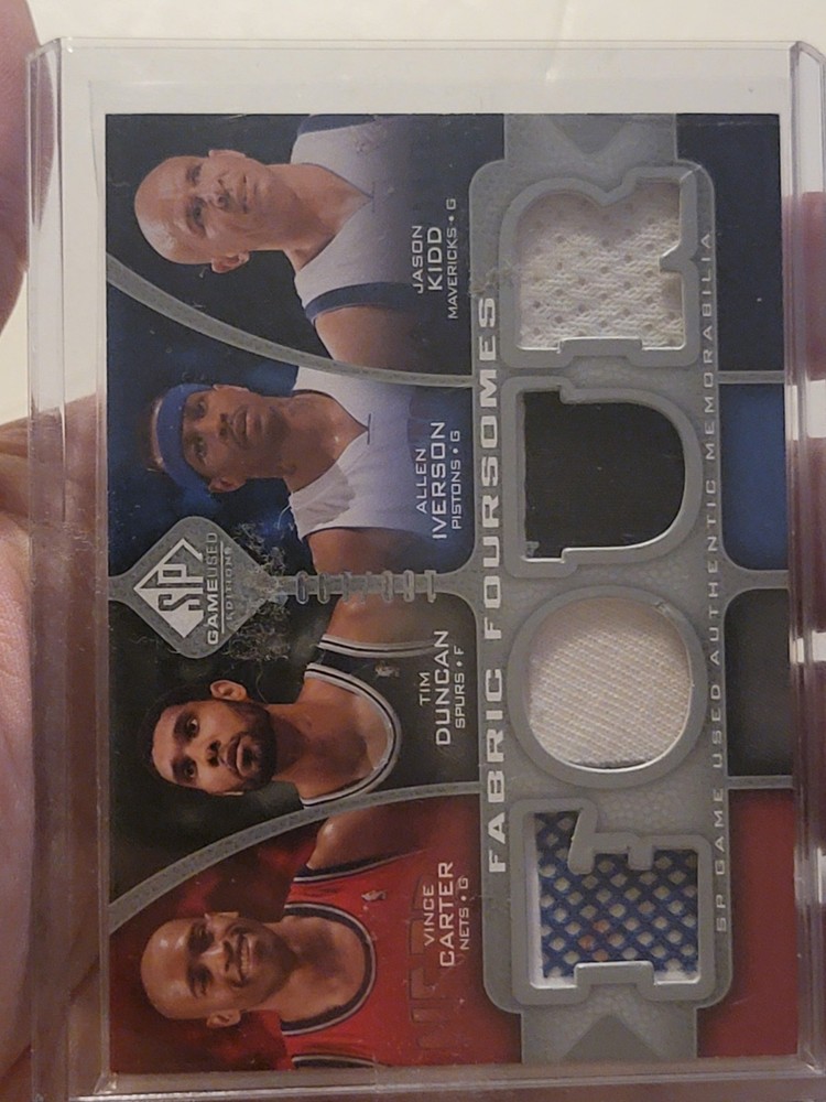 2009-10 SP Game Used Fabric Foursomes /199 Carter Tim Duncan Allen Iverson Kidd