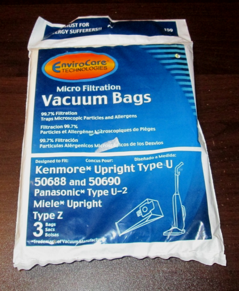 Kenmore Type U 50688 And 50690 Panasonic Type U-2 Miele Upright Type X 3 Bags
