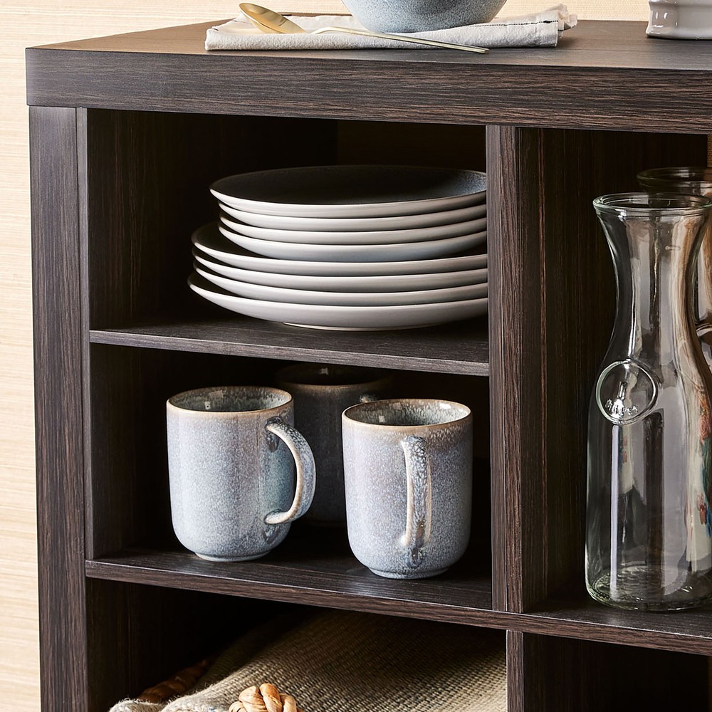 Better Homes Gardens H Shelf Cube Organizer Insert in Tobacco Oak Finish  