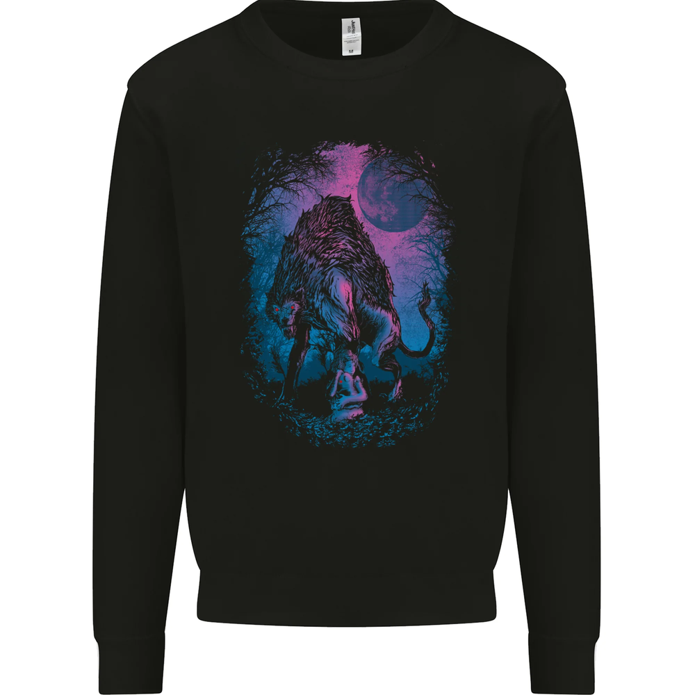 Werewolf & Child Wolf Horror Halloween Mens Sweatshirt Jumper