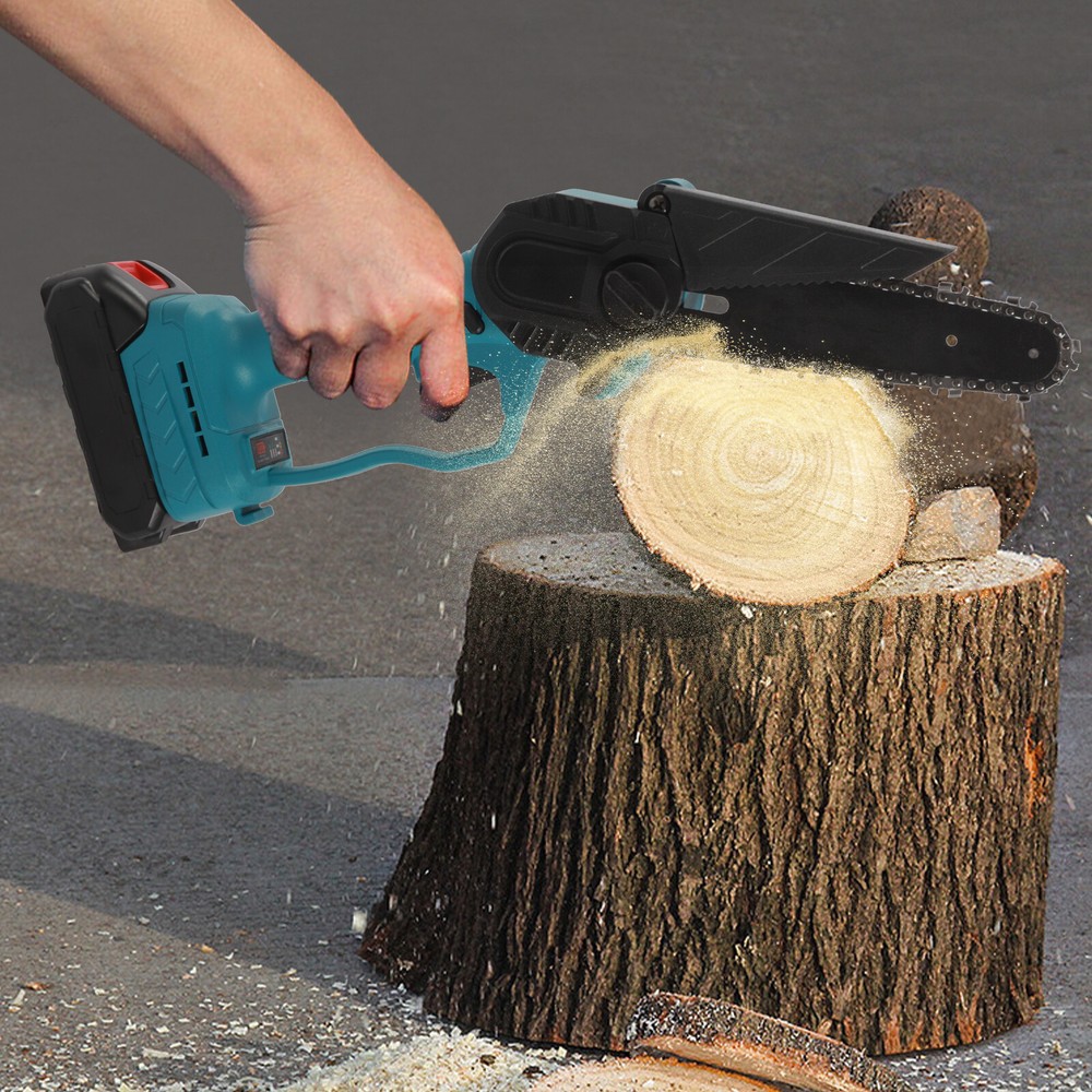 6 Electric Cordless Chain Saw Tree Branch Pole Pruner Mini Chainsaw Wood Cutter