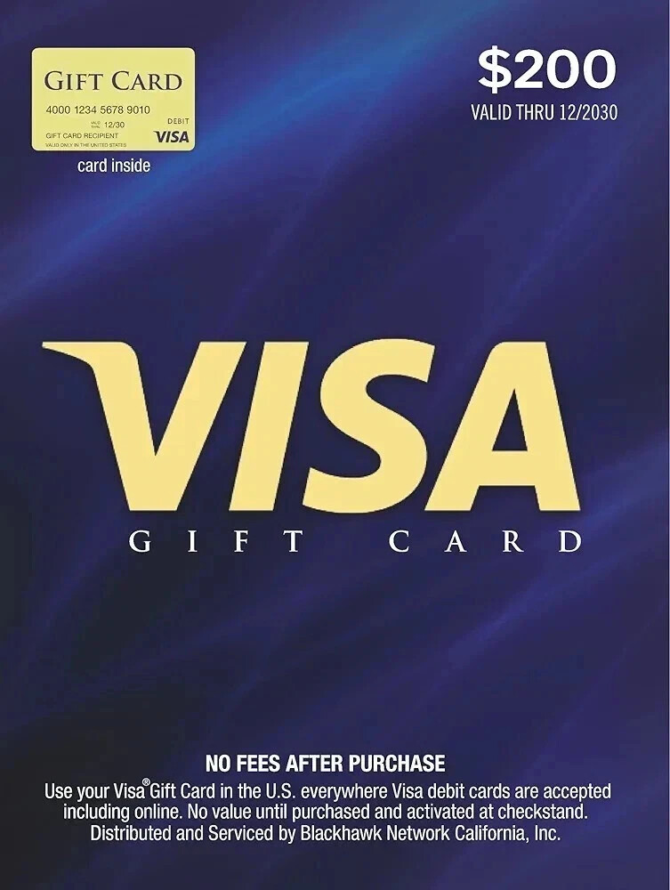 VISA Gift Card $200 New US Free Shipping-image