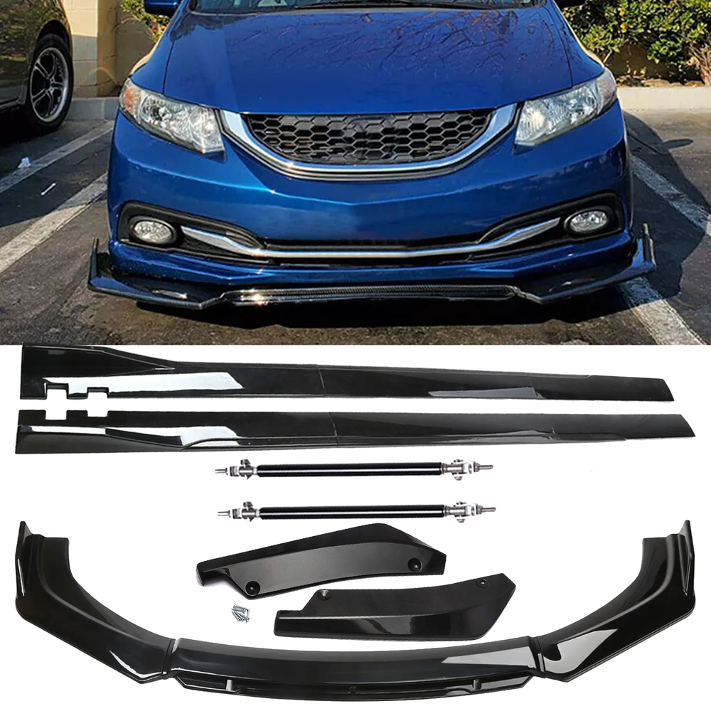Front Bumper Lip Chin Spoiler Splitter Side Skirt Rear Rod For Chevrolet Malibu