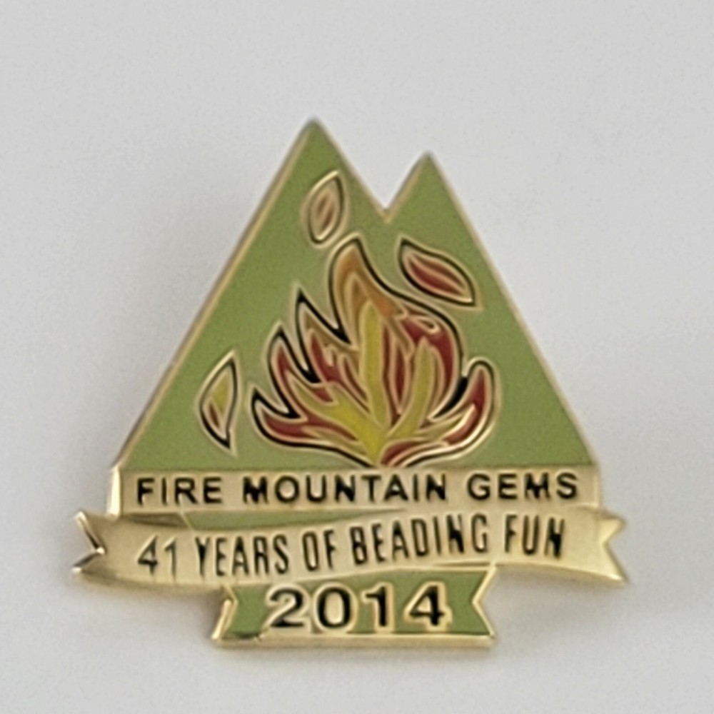 2014 Fire Mountain Gems Lapel Pin 41st Anniversary Stones Beads Beading Jewelry