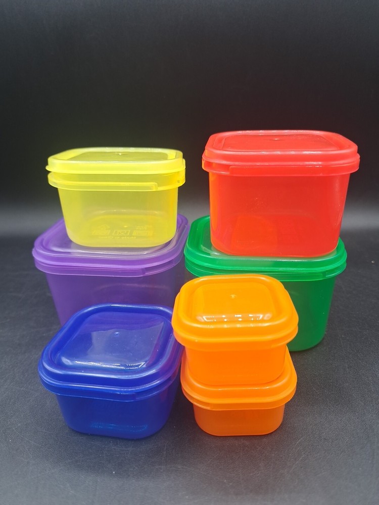 7-Piece Portion Control Container Set for Healthy Diet with 21-Day Meal Plan - Beach Rainbow Colors