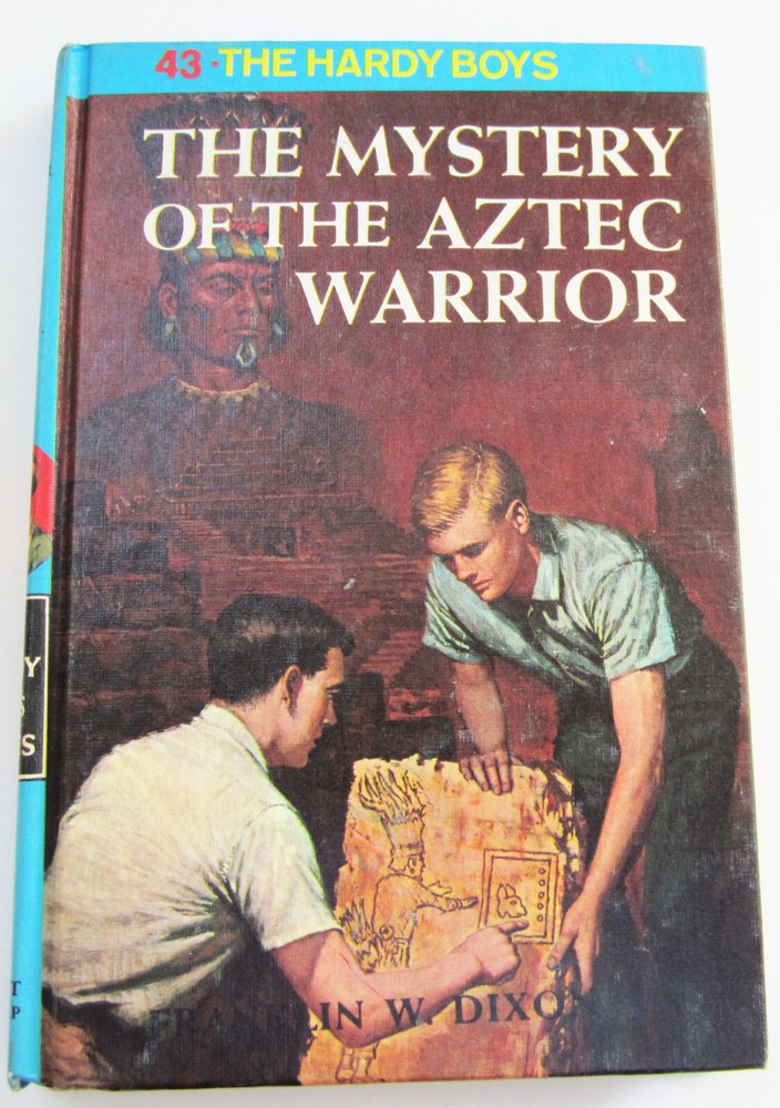 Hardy Boys Mystery Of Aztec Warrior 1977 PRINTING Hardcover Book #43 White Multi
