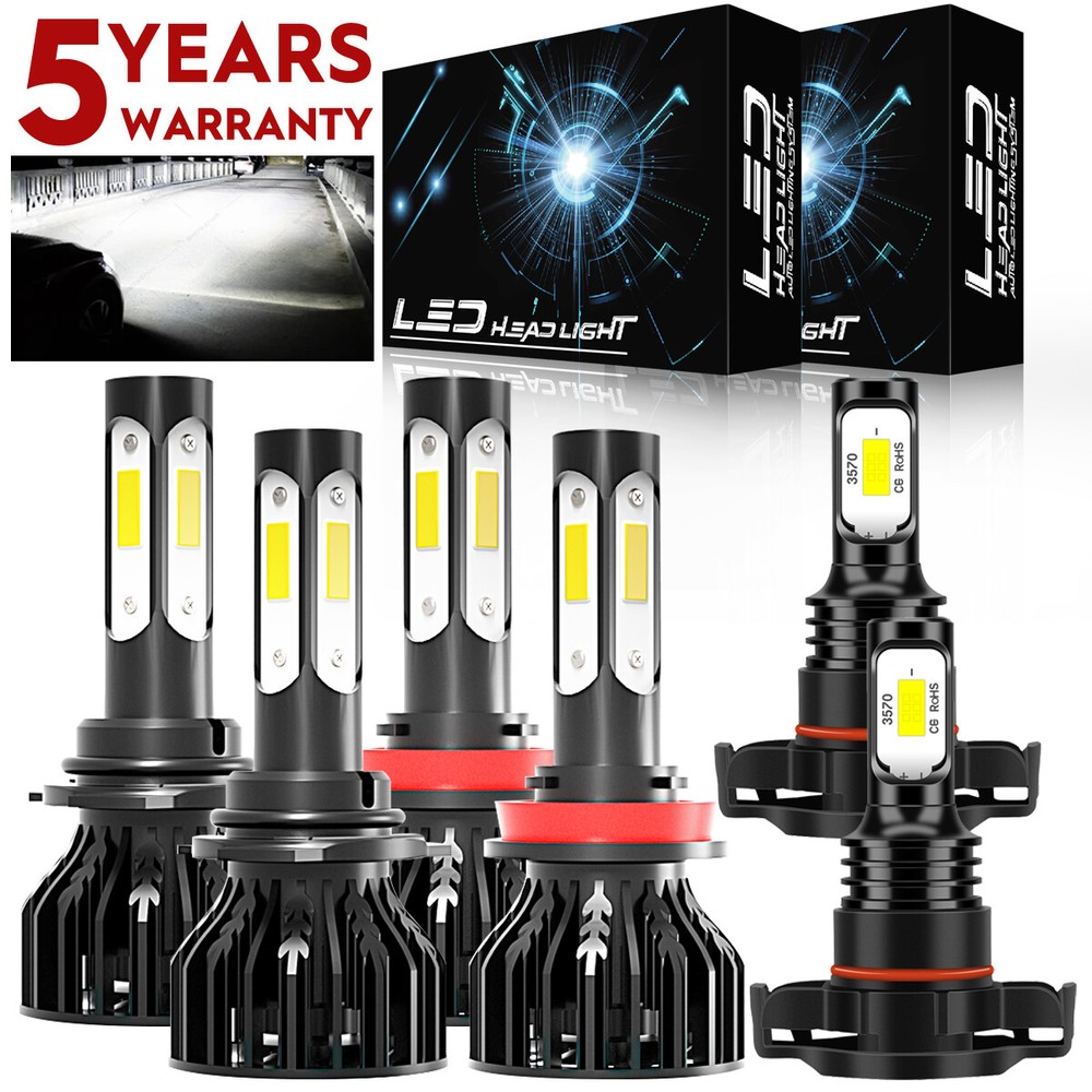 For Tahoe 2015-2016 2017 2018 2019 6x Combo LED Headlight + Fog Bulbs KIT K9