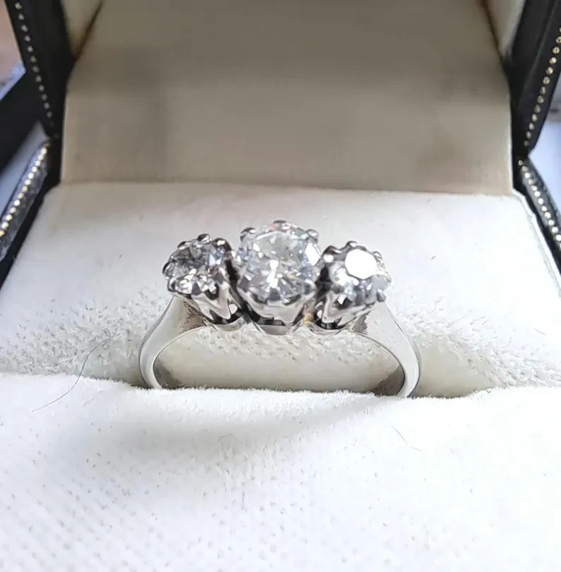 RARE 3.60 Ct Certified  White Treated Diamond Solitaire Ring In 925 Silver