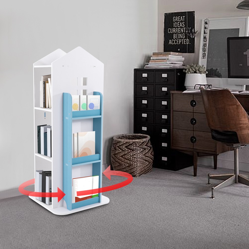 360 Degree Rotating Bookshelf Freestanding Display Storage Rack